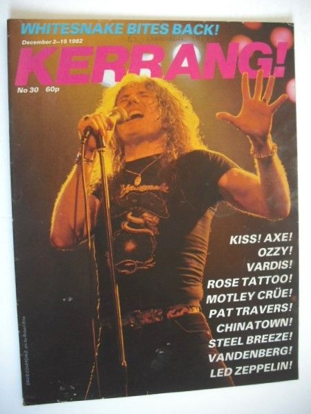 Kerrang magazine - David Coverdale cover (2-15 December 1982 - Issue 30)