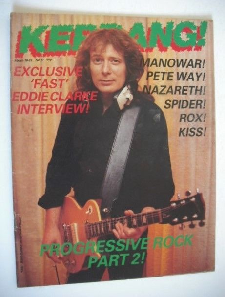 Kerrang magazine - Fast Eddie Clarke cover (10-23 March 1983 - Issue 37)