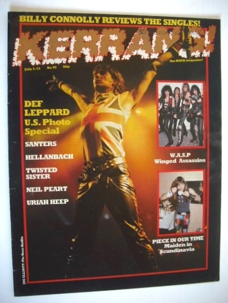Kerrang magazine - Joe Elliott cover (1-13 July 1983 - Issue 45)