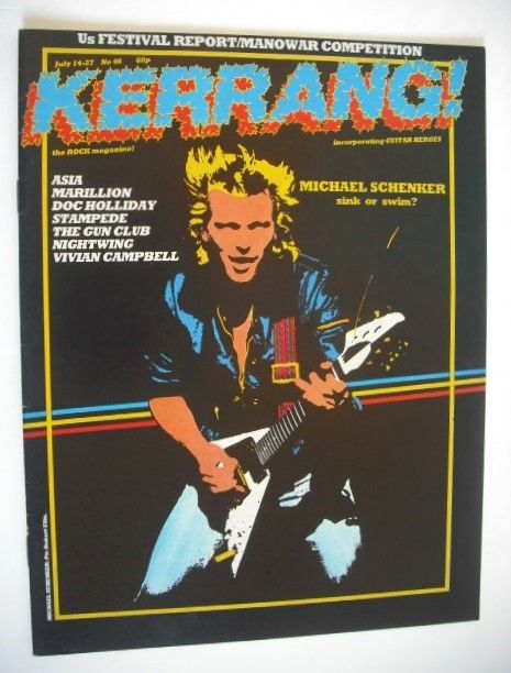 Kerrang magazine - Michael Schenker cover (14-27 July 1983 - Issue 46)