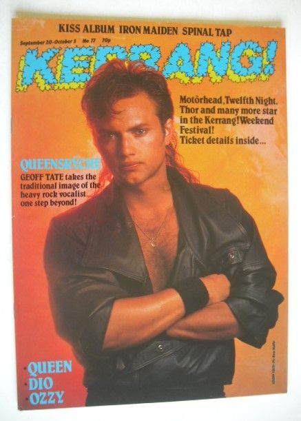 <!--1984-09-20-->Kerrang magazine - Geoff Tate cover (20 September - 3 Octo