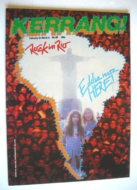 <!--1985-02-21-->Kerrang magazine - Rock in Rio cover (21 February - 6 Marc