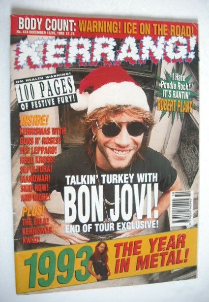 Kerrang magazine - Jon Bon Jovi cover (18/25 December 1993 - Issue 474)