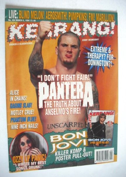 <!--1994-03-05-->Kerrang magazine - Phil Anselmo cover (5 March 1994 - Issu