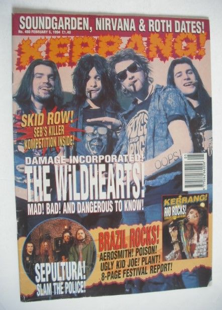 <!--1994-02-05-->Kerrang magazine - The Wildhearts cover (5 February 1994 -