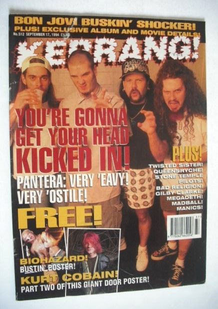 <!--1994-09-17-->Kerrang magazine - Pantera cover (17 September 1994 - Issu