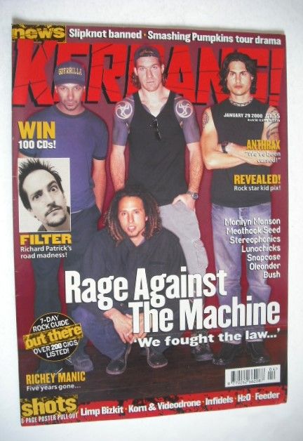 Kerrang magazine - Rage Against The Machine cover (29 January 2000 - Issue 786)