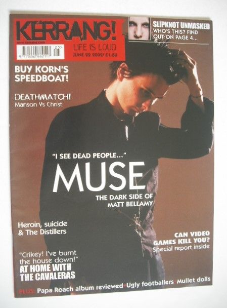 Kerrang magazine - Matt Bellamy cover (22 June 2002 - Issue 909)