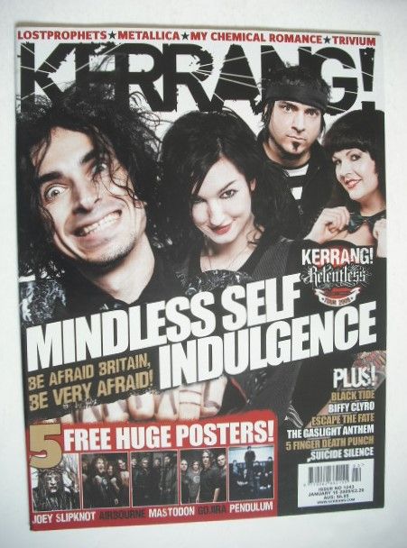 Kerrang magazine - Mindless Self Indulgence cover (10 January 2009 - Issue 1243)