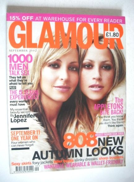 Glamour magazine - Nicole and Natalie Appleton cover (September 2002)