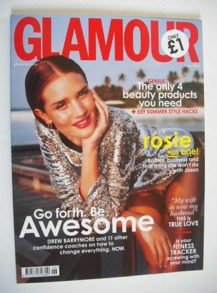 Glamour magazine - Rosie Huntington-Whiteley cover (June 2017)