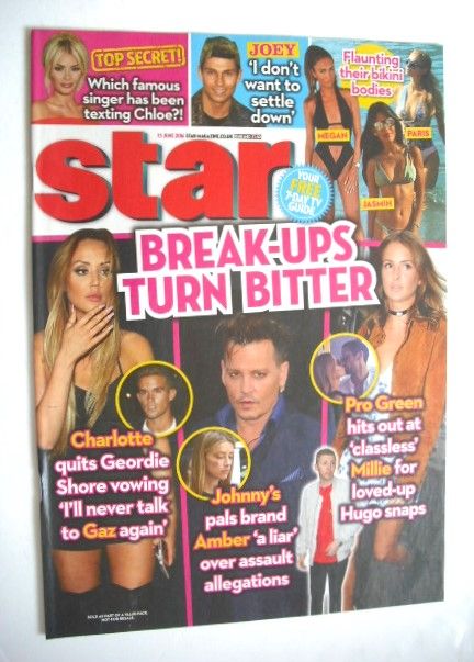 Star magazine - Break-Ups Turn Bitter cover (13 June 2016)