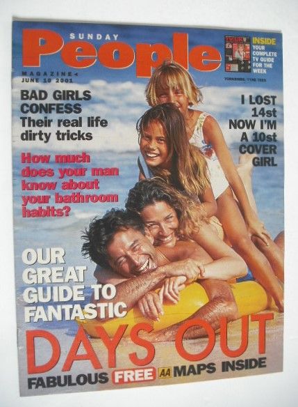 Sunday People magazine - 10 June 2001 - Days Out cover