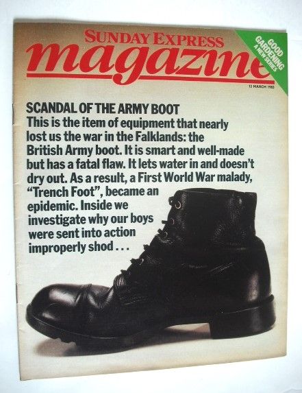 Sunday Express magazine - 13 March 1983 - Scandal Of The Army Boot cover