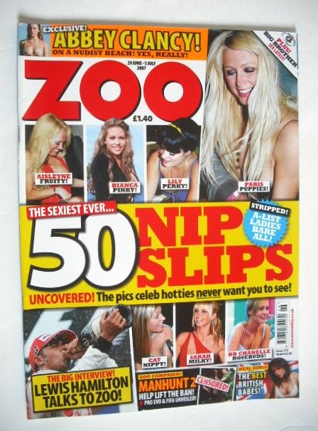 Zoo magazine - 50 Nip Slips cover (29 June - 5 July 2007)