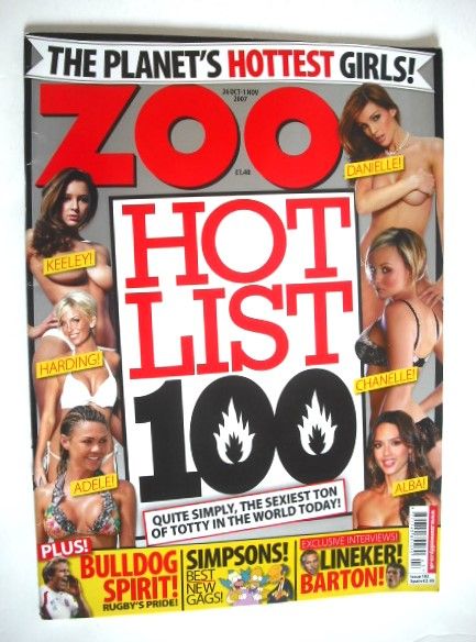 Zoo magazine - Hot List 100 cover (26 October - 1 November 2007)