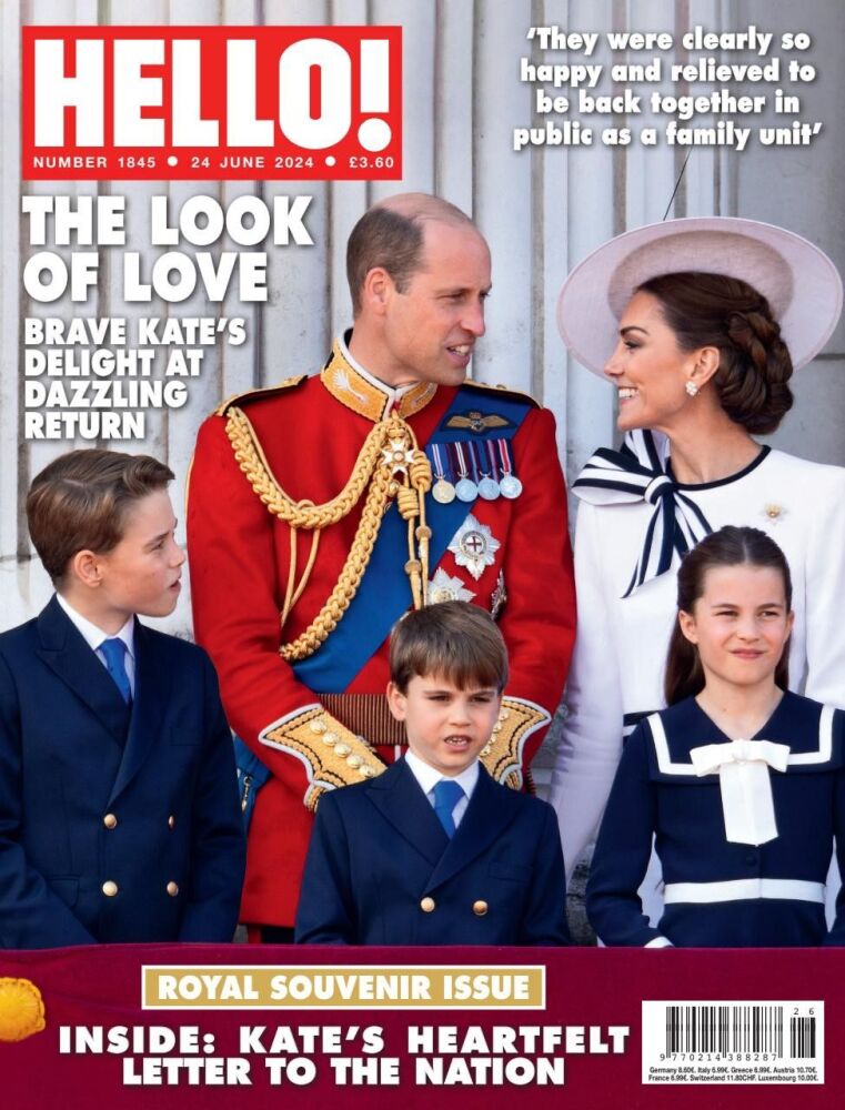 Hello! magazine - Prince William, Kate Middleton and Children cover (24 June 2024 - Issue 1845)