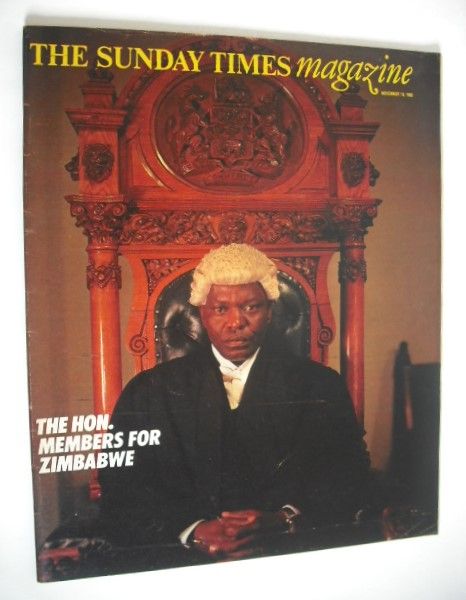 The Sunday Times magazine - The Hon. Members of Zimbabwe cover (16 November 1980)