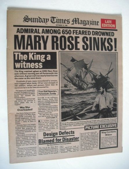 <!--1982-09-19-->The Sunday Times magazine - Mary Rose cover (19 September 