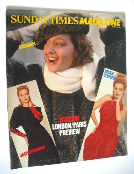 The Sunday Times magazine - London/Paris Fashion Preview cover (18 March 1984)