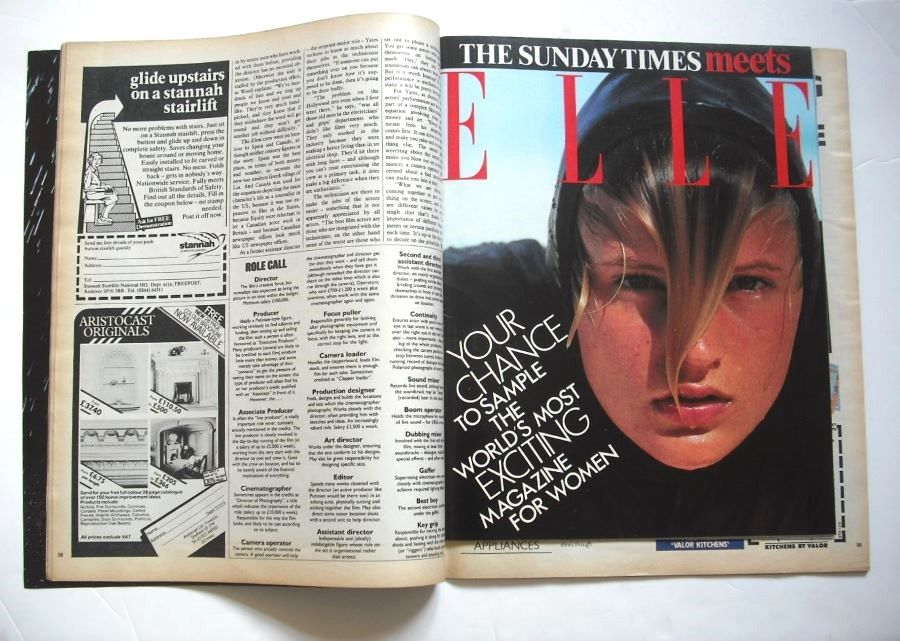The Sunday Times magazine - Jenny Agutter cover (12 May 1985)