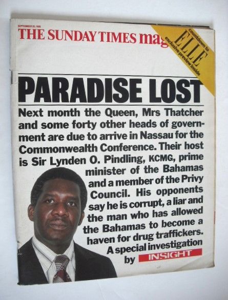 The Sunday Times magazine - Paradise Lost cover (29 September 1985)