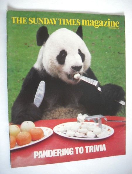 The Sunday Times magazine - Pandering To Trivia cover (22 December 1985)