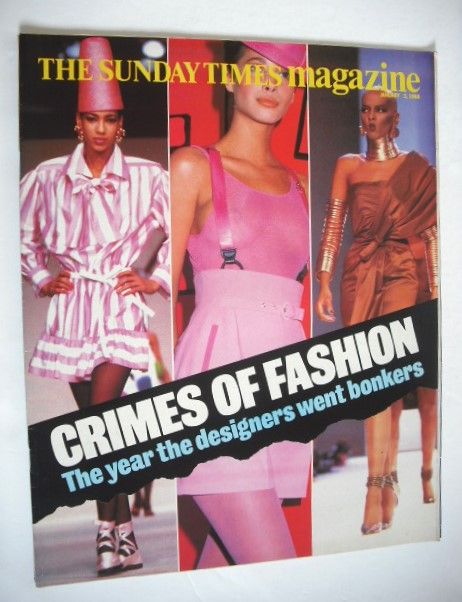 The Sunday Times magazine - Crimes Of Fashion cover (3 January 1988)