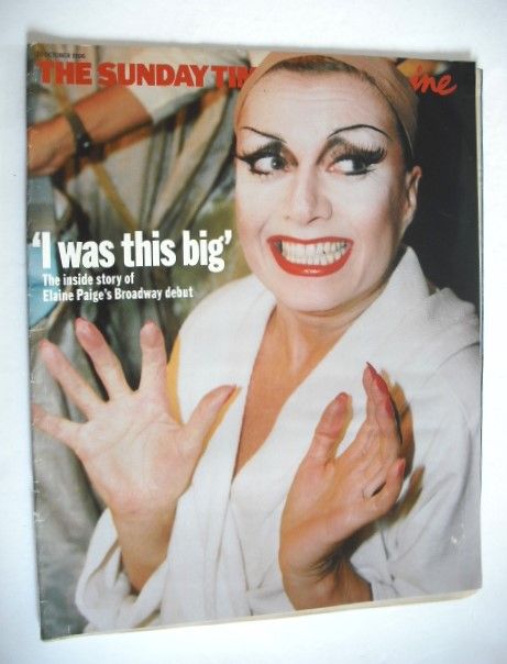 <!--1996-10-20-->The Sunday Times magazine - Elaine Paige cover (20 October