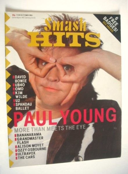 Smash Hits magazine - Paul Young (11-24 October 1984)