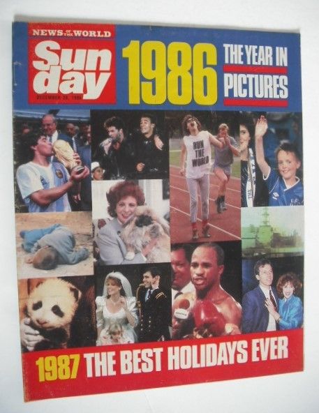Sunday magazine - 28 December 1986 - The Year In Pictures cover