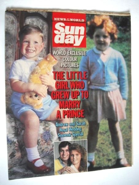 Sunday magazine - 20 July 1986 - Prince Andrew and Sarah Ferguson cover