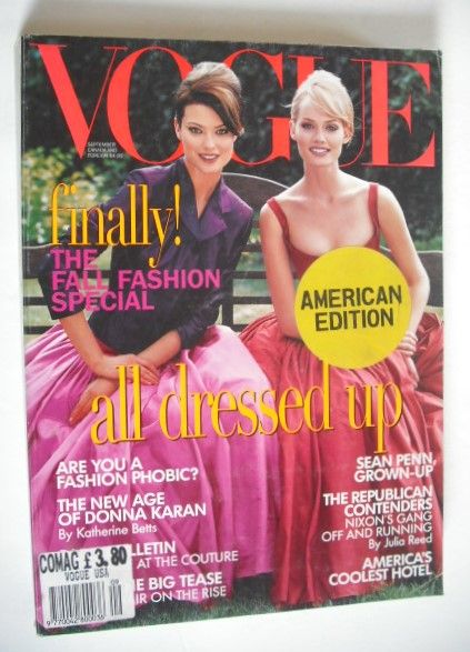 US Vogue magazine - September 1995 - Shalom Harlow and Amber Valletta cover