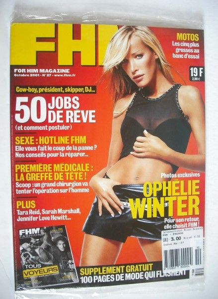 FHM magazine - Ophelie Winter cover (October 2001 - French Edition)