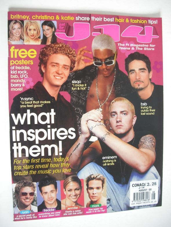 J-14 magazine - What Inspires Them cover (August 2000)