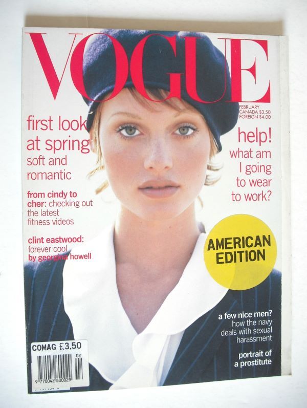 US Vogue magazine - February 1993 - Amber Valletta cover
