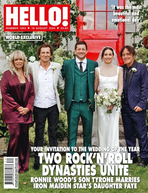 Hello! magazine - Tyrone Wood and Faye Harris cover (19 August 2024 - Issue 1853)