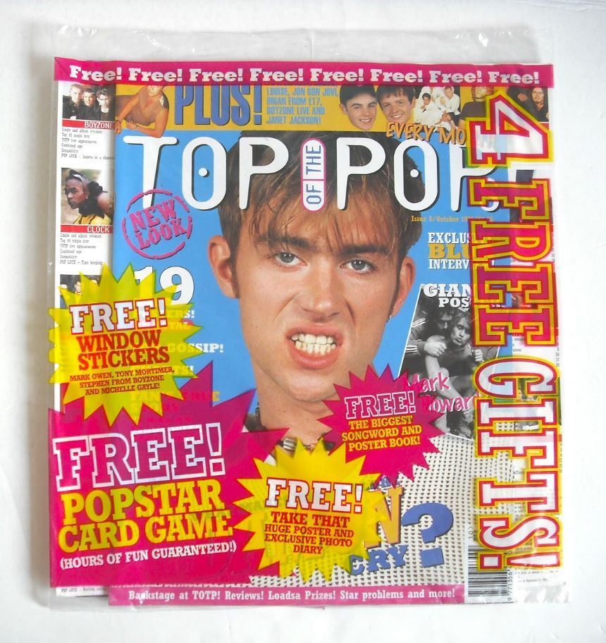 Top Of The Pops magazine - Damon Albarn cover (October 1995)