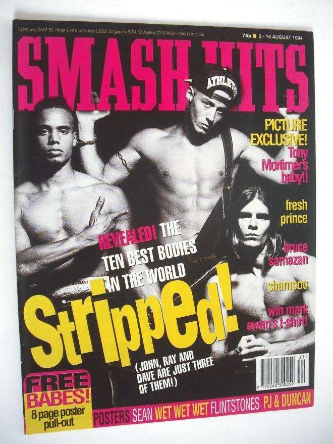 Smash Hits magazine - Stripped! cover (3-16 August 1994)
