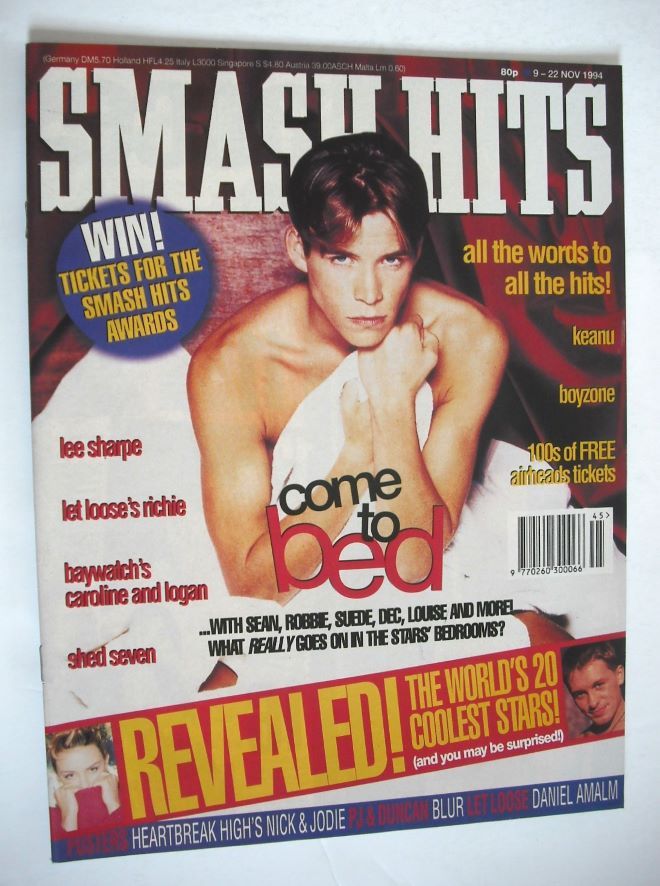 Smash Hits magazine - Sean Maguire cover (9-22 November 1994)