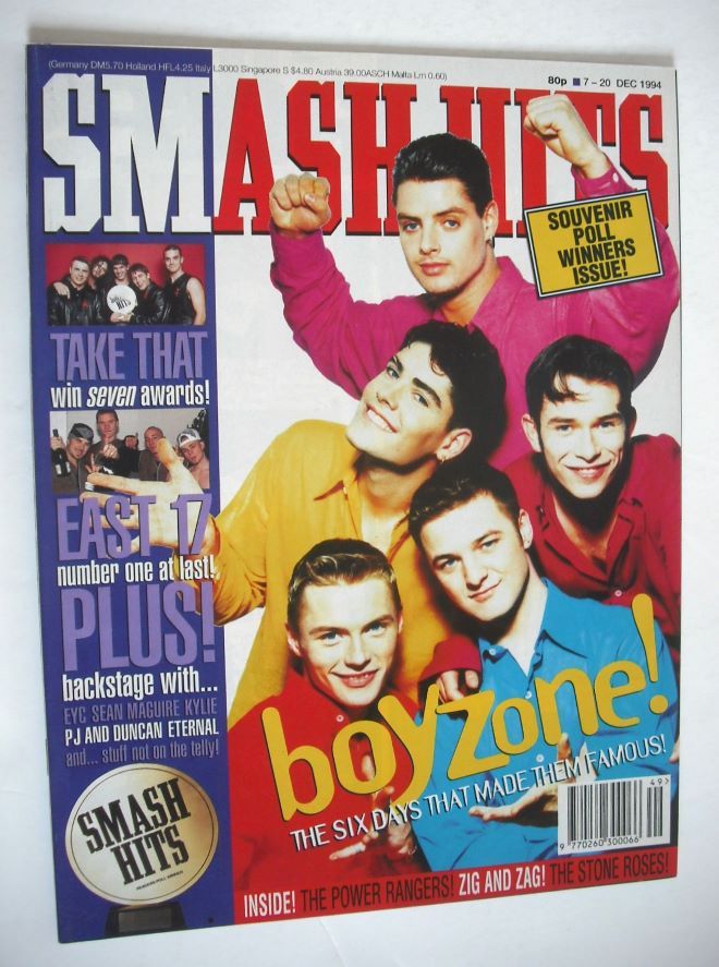 Smash Hits magazine - Boyzone cover (7-20 December 1994)