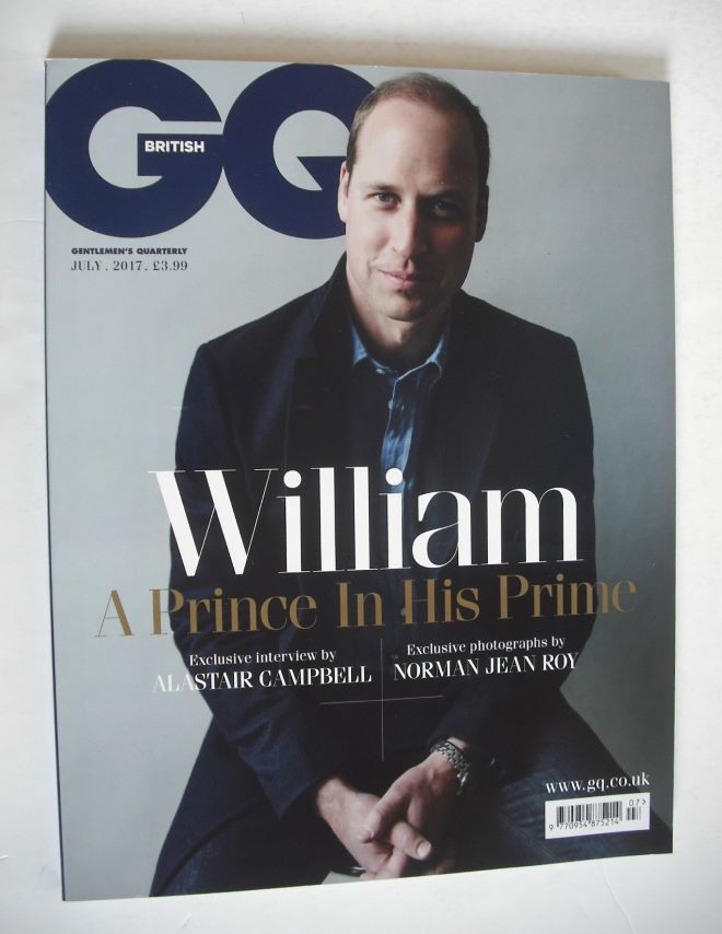 British GQ magazine - July 2017 - Prince William cover