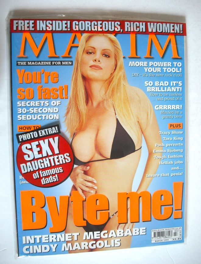 MAXIM magazine - Cindy Margolis cover (March 1999)