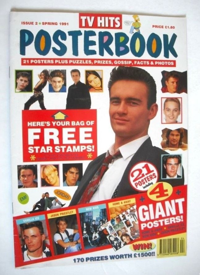 TV Hits Posterbook - Spring 1991, Issue 2 - Julian McMahon cover