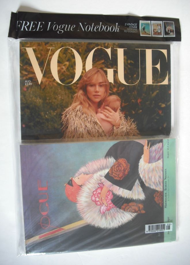 British Vogue magazine - August 2024 - Suki Waterhouse cover (with Coat notebook)