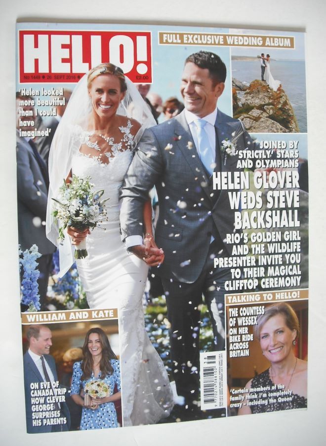 Hello! magazine - Steve Backshall weds Helen Glover cover (1 August 2016 - Issue 1449)