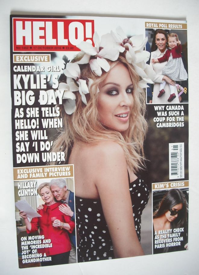 Hello! magazine - Kylie Minogue cover (17 October 2016 - Issue 1452)
