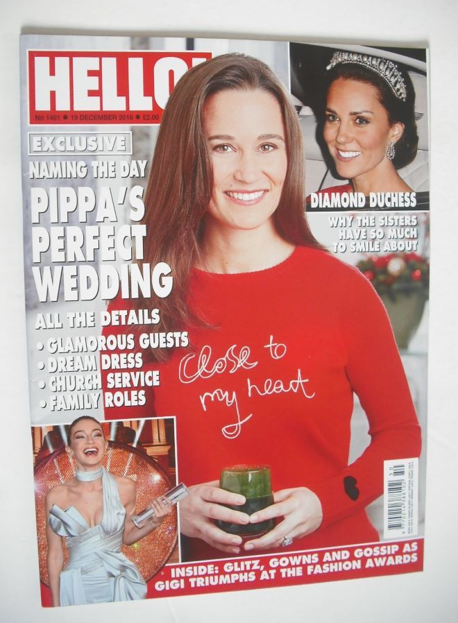 Hello! magazine - Pippa Middleton cover (19 December 2016 - Issue 1461)