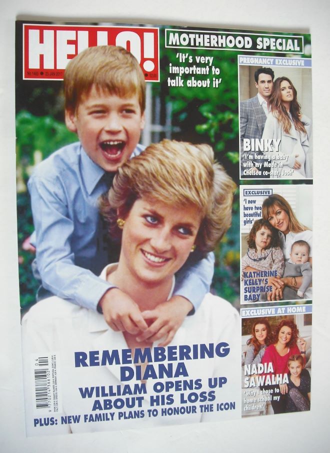 Hello! magazine - Prince William and Princess Diana cover (23 January 2017 - Issue 1465)