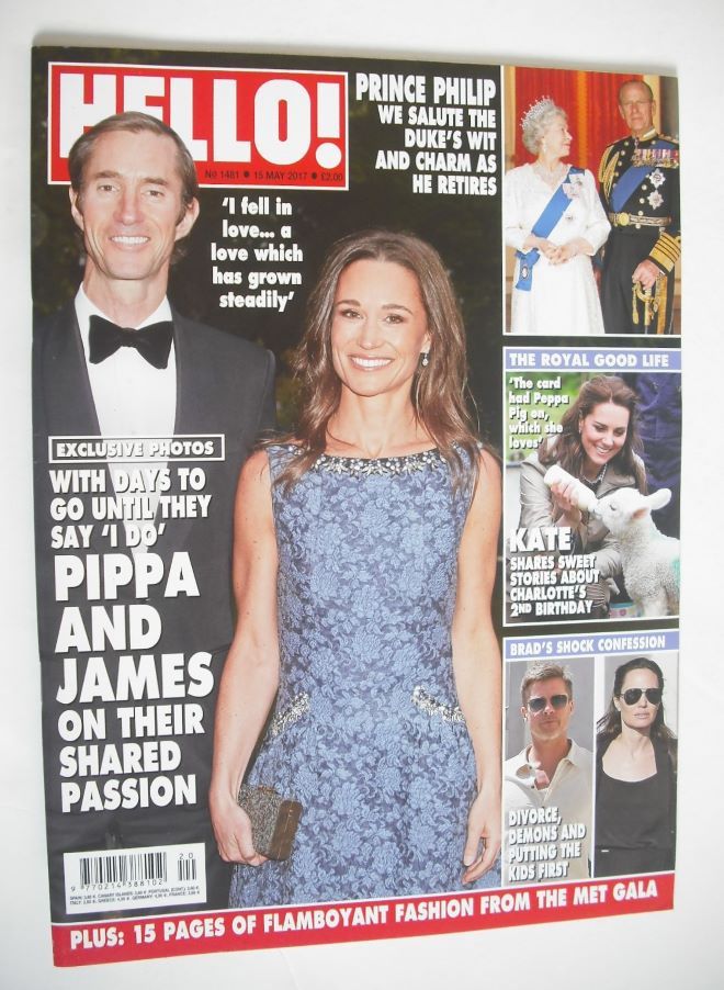 Hello! magazine - James Matthews and Pippa Middleton cover (15 May 2017 - Issue 1481)